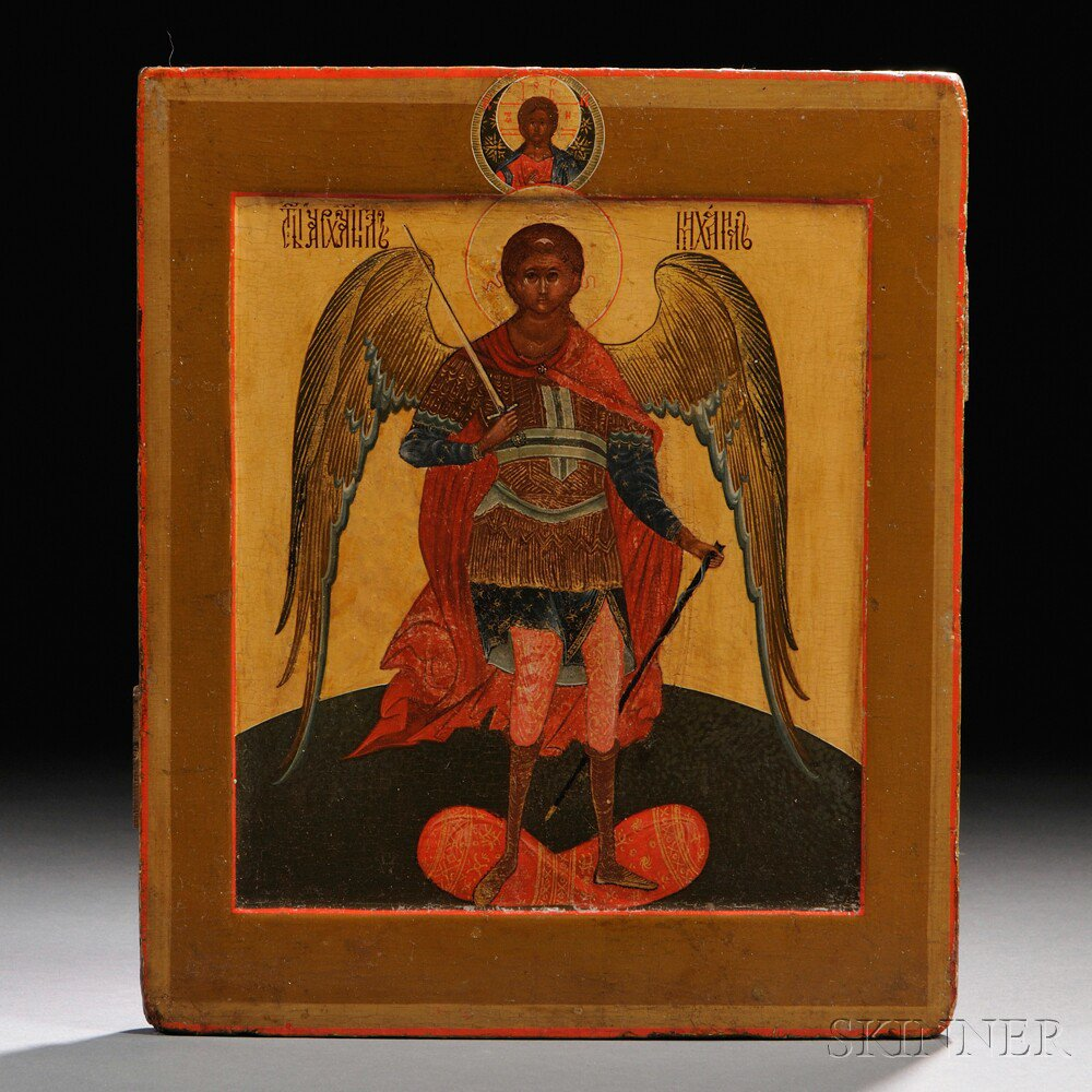 Russian Icon of the Holy Archangel Michael mid 19th century