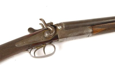 A 410 side by side hammer shotgun by A W