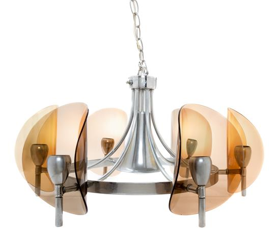 Sale 438 Lot 576 A Chrome and Acrylic Six Light
