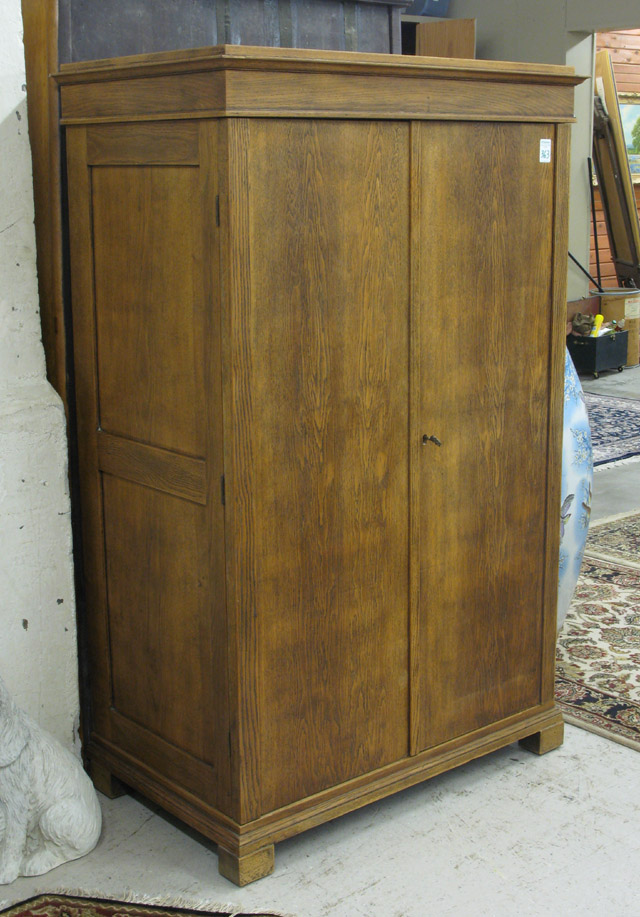TWO DOOR OAK WARDROBE Danish early 20th century having two
