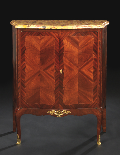 Louis XV Style Kingwood Rosewood and Marble Top Cabinet early