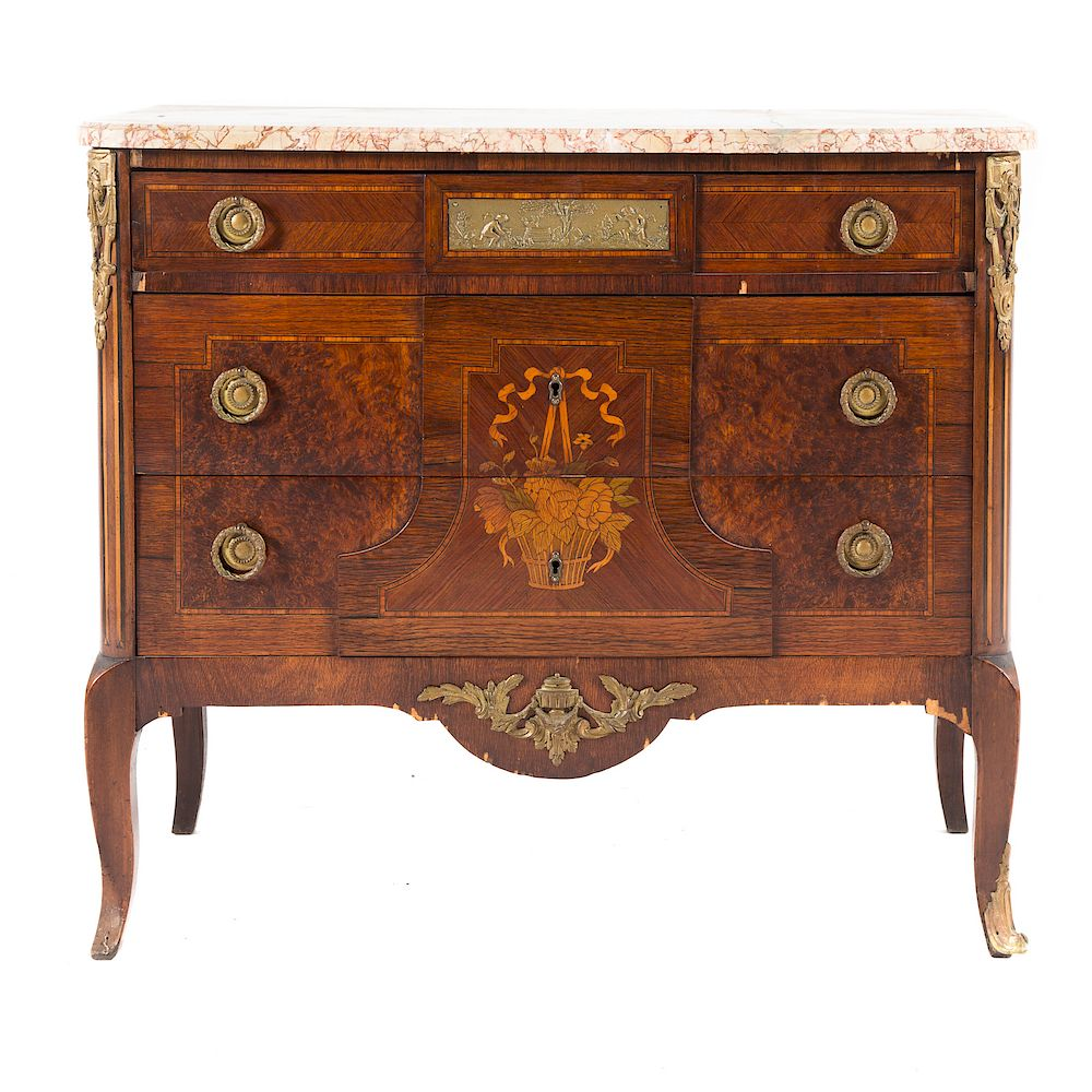 Louis XV XVI Transitional style kingwood commode 20th century rectangular