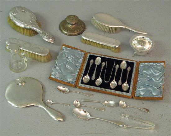 Selection of silver items to include a cased part set