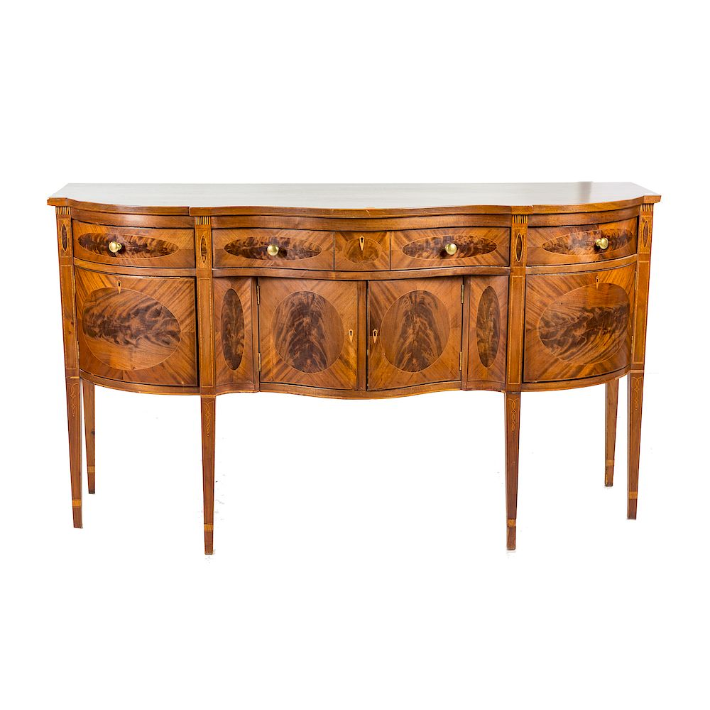 Centennial Federal style inlaid mahogany sideboard fourth quarter 19th century