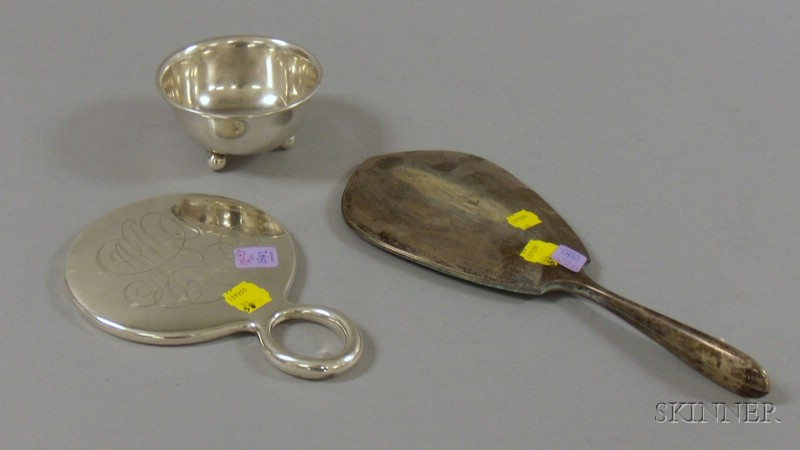 Two Silver Handled Vanity Mirrors and Manchester Sterling Silver Bowl