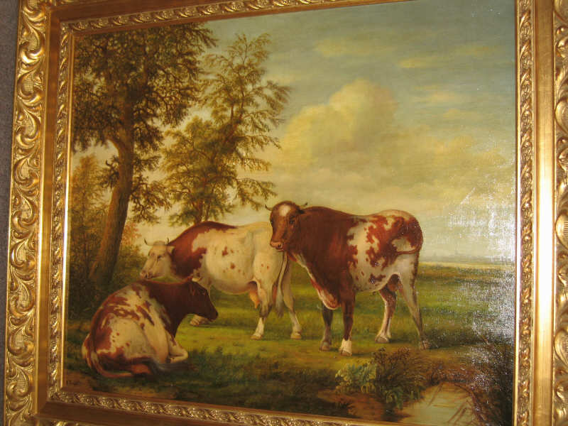 N COOPER BRITISH 20TH CENTURY Cows in a landscape oil