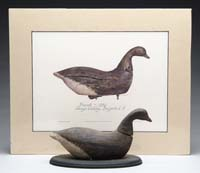 WOOD CARVED DECOY BY GEORGE N THOMPSON The black and