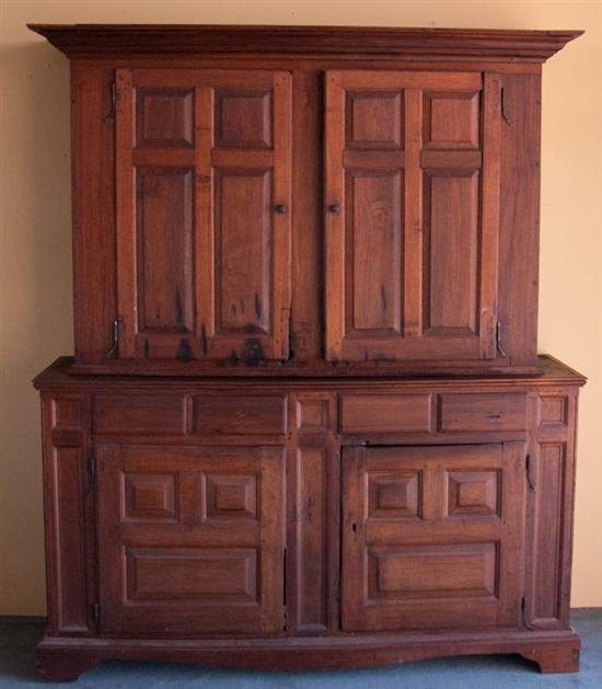 An E 19th C Pennsylvania Step back Flat Wall Cupboard