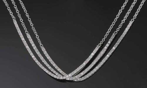 BRILLIANT CUT DIAMOND NECKLACE White gold 750 Modern decorative necklace