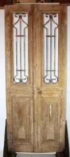 Antique pine doors with inset iron panels Antique pine doors