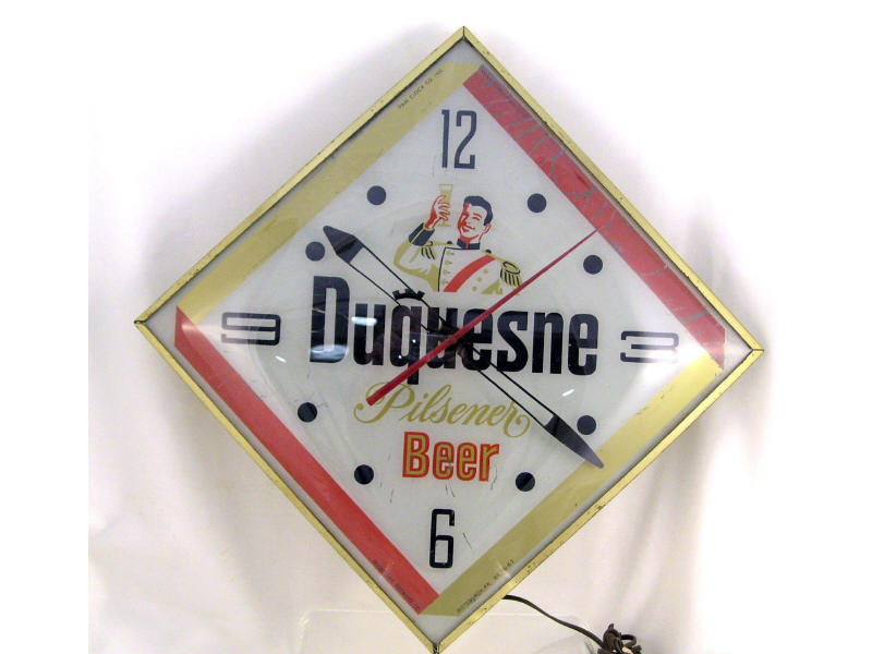 Duquesne Pislner Beer Diamond Face Clock Diamond face clock with