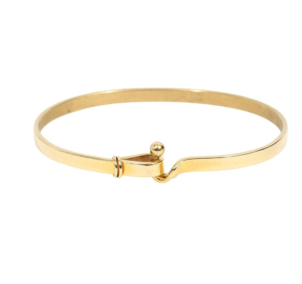 TIFFANY CO 18K YG HOOK EYE BANGLE BRACELETTiffany Co classic