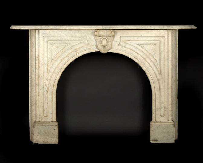 Carrara Marble Fireplace Surround in the rococo revival taste mid