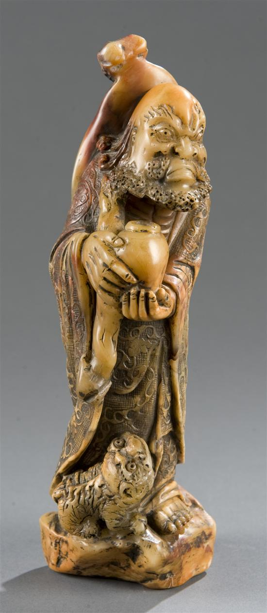 Chinese carved soapstone Arhat 19th early 20th century Intricately carved