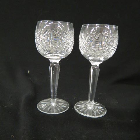 8 Waterford Cut Crystal Wine Goblets a diamond step fan