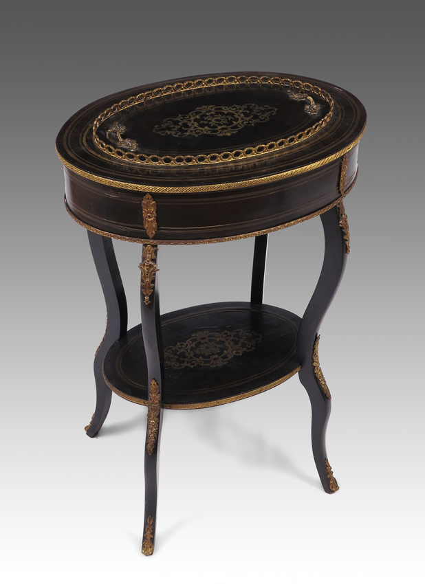 EBONIZED BOULLE INLAY FERNER PLANTER Ormolu gallery boulle inlay top