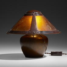 Dirk van Erp BOUDOIR LAMP USA c 1915hammered copper mica10