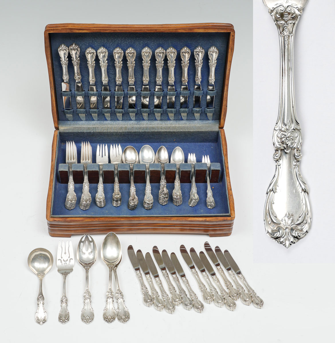 108 PC STERLING REED BARTON BURGUNDY FLATWARE Approx 109 32