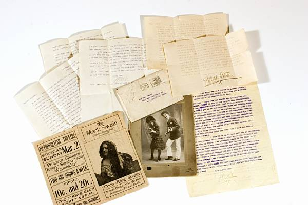 A Mack Swain group of letters and photographs 1914 Three