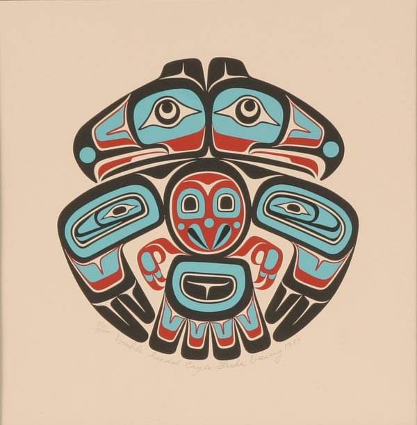 Freda Dresing Native American double headed eagle print 9 dia