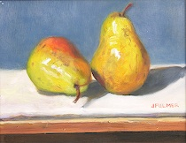 Judith Fulmer American born 1962 Still life with two pears