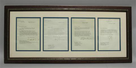 FOUR SIGNED PRESIDENTIAL LETTERS 3 SIGNED AS PRESIDENT Each addressed