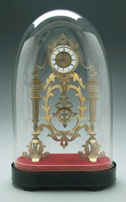 19th century French skeleton clock brass openwork with tapered and