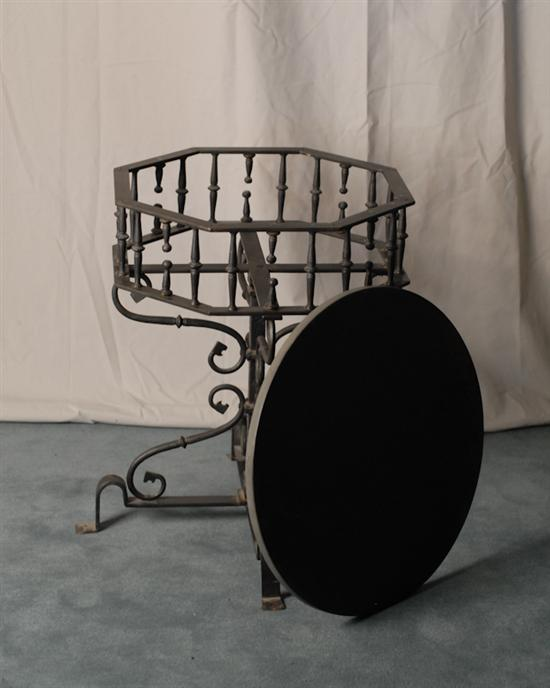 A Hand Wought Iron Baptismal Font Base converted to a