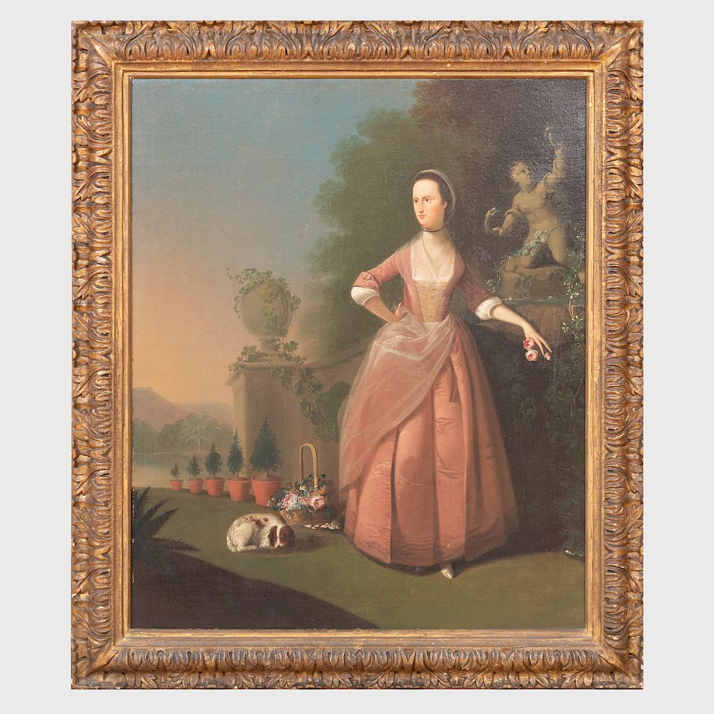 Attributed to Philip Wickstead 1763 1789 Portrait of Mrs Barratt