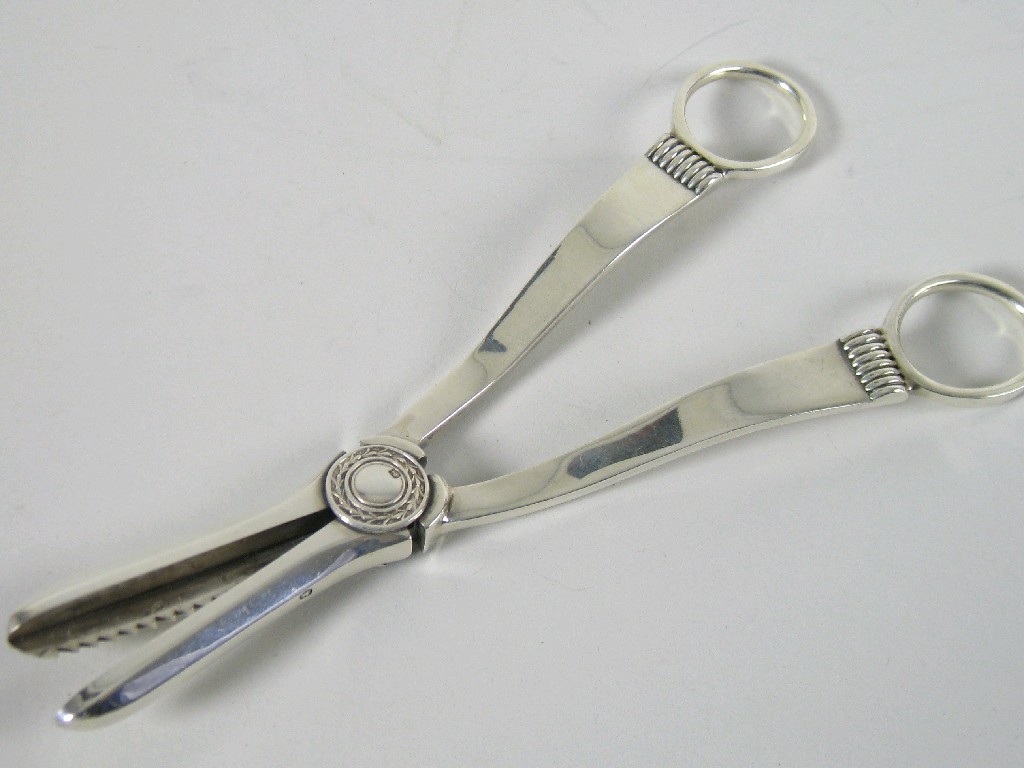 Pair of George V Grape Scissors with serrated cutter Sheffield