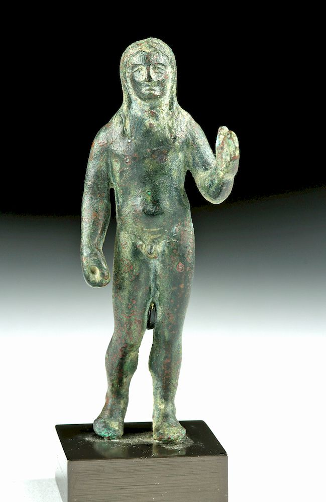 Roman Leaded Bronze Figure Nude Apollo Roman Imperial Period ca
