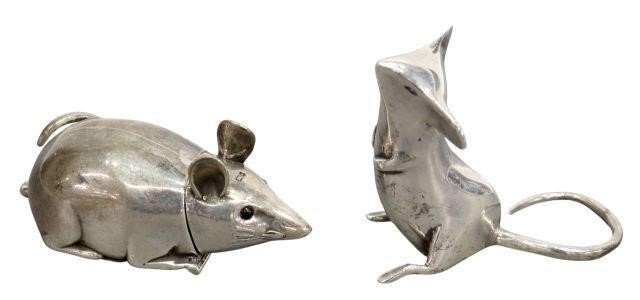 lot of 2 Sterling silver mice including 1 American sterling
