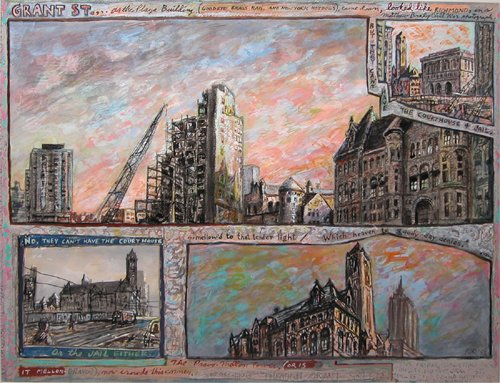 Grant St as the Plaza Building Came Down Artist Qualters