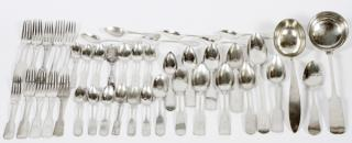 GROUP OF COIN SILVER ELECTROPLATED FLATWARE ITEMS GROUP OF COIN