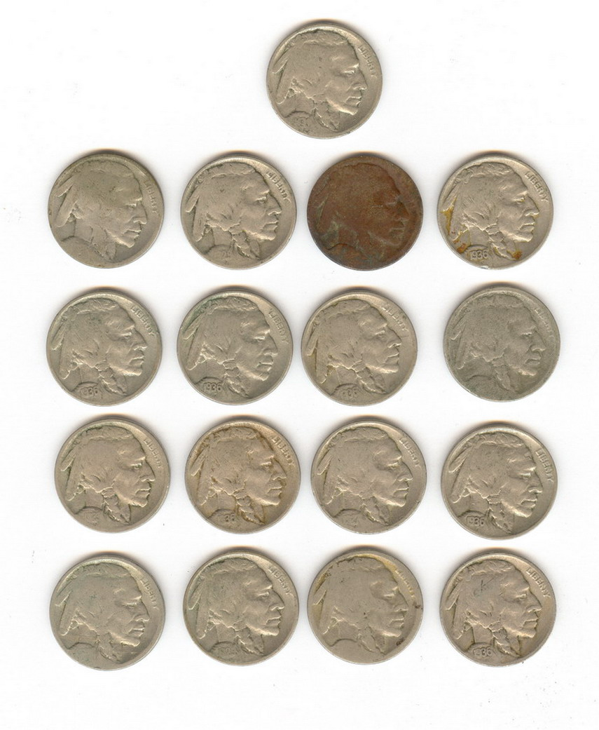 17 U S BUFFALO NICKELS 1923 36 Estate coin 1920s