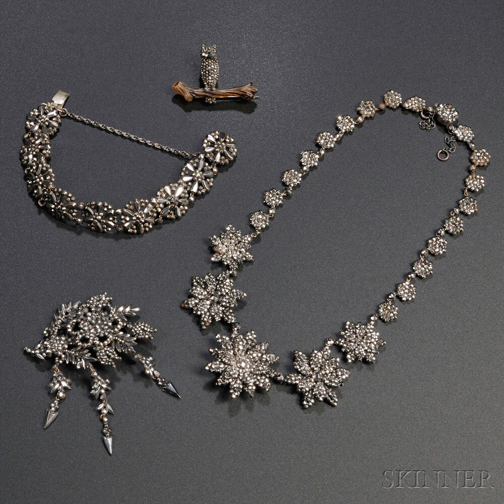 Four Pieces of Cut Steel Jewelry early to mid 19th