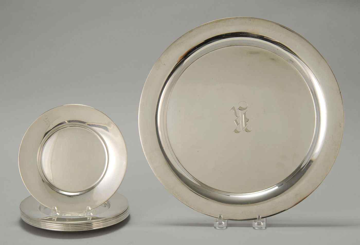 DOMINICK HAFF STERLING SILVER SEVEN PIECE HORS D OEUVRES SETIncludes