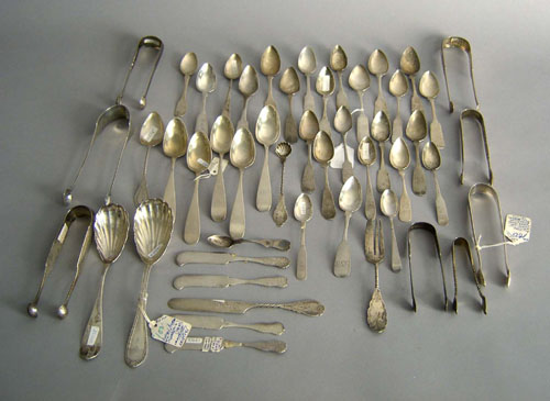 American coin silver flatware unmarked or unidentifiable marks approx 35