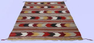 Navajo style hand woven wool area rug 6 x 11