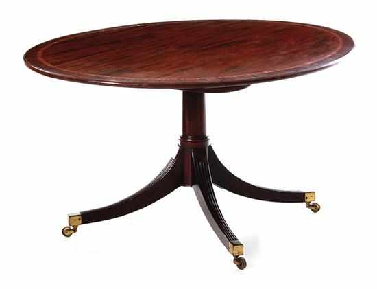 Regency style inlaid mahogany tilt top breakfast table 19th century