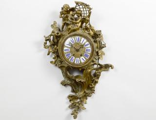 LOUIS XV STYLE BRONZE CARTEL CLOCK Late 19th Century Unsigned