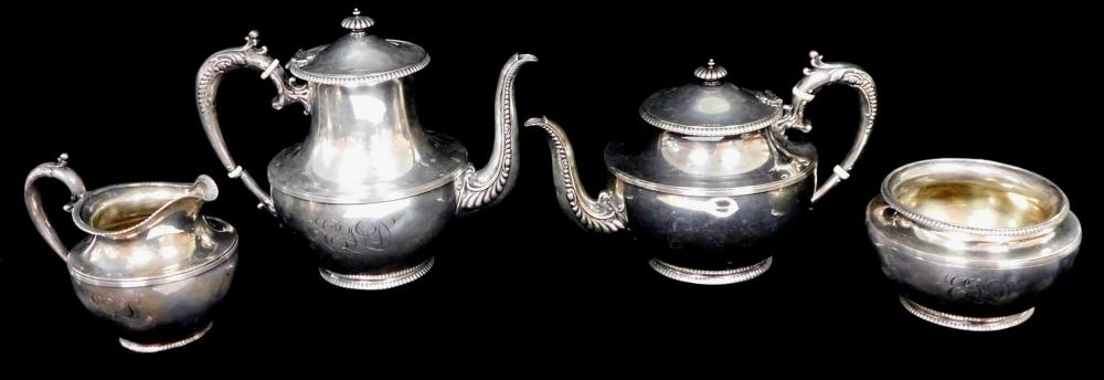 STERLING Four piece sterling silver coffee and tea set by
