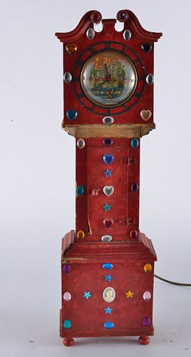 BENNY CARTER 1943 2014 MINIATURE GRANDFATHER CLOCKclock painted by Benny