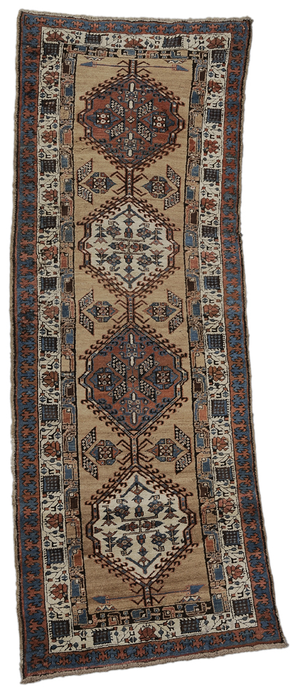 Serab Runner Persian early 20th century four hexagonal medallions with