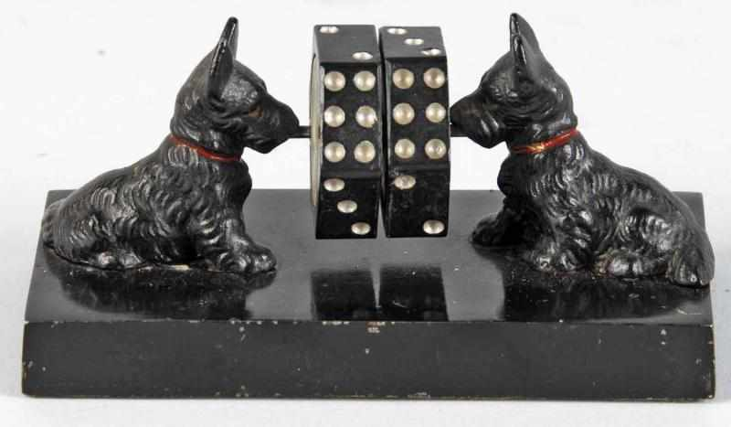 Cast Iron Scottie Dogs Dice Spinner Description Made by Hubley