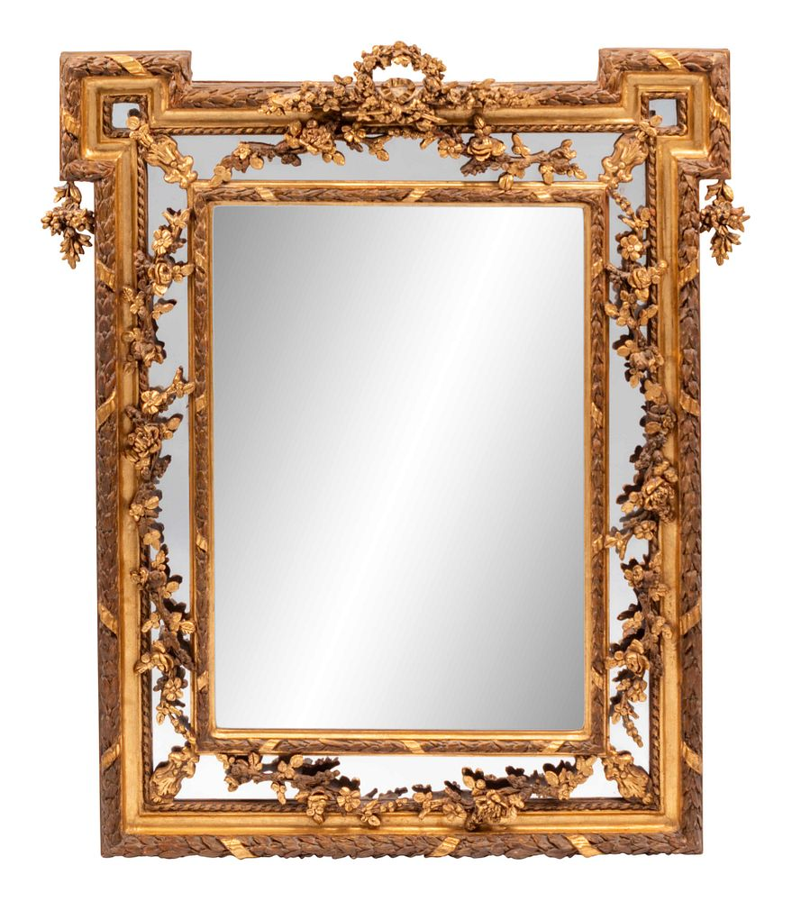 A Pair of Louis XVI Style Gilded Mirrors A Pair
