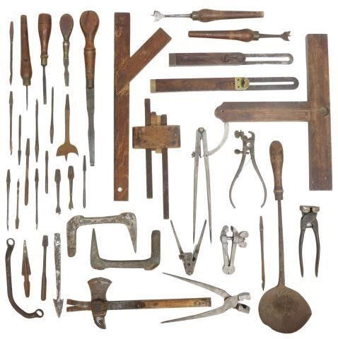 lot Antique woodworking and other tools 19th c highlights include