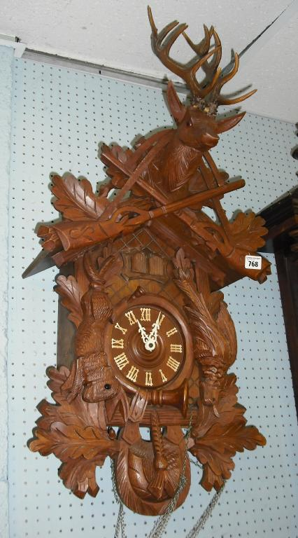 Contemporary Black Forest three train cuckoo clock the 5 dial
