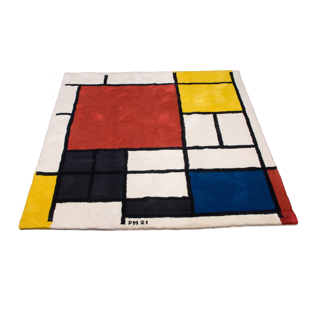 After Piet Mondrian Composition with Red Yellow and Blue Carpet