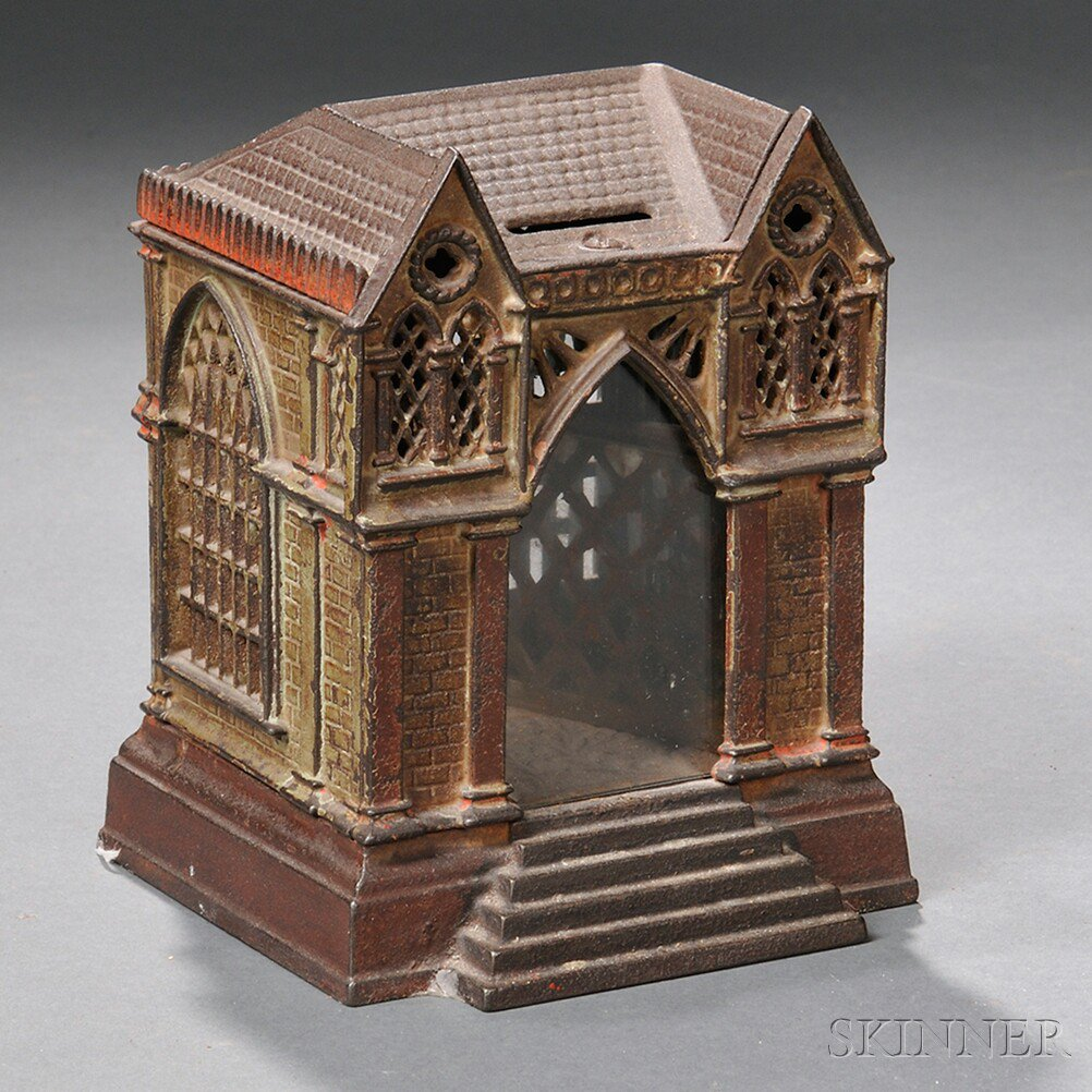 Painted Cast Iron Multiplying Still Bank J E Stevens Co